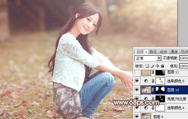 Photoshop调出果子照片柔柔淡黄肤色效果