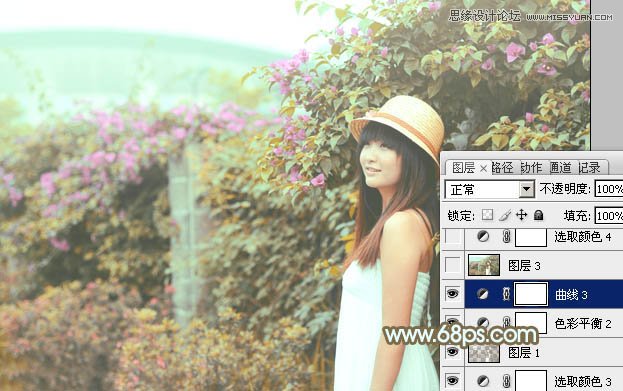 Photoshop调出花园美女秋季淡黄效果