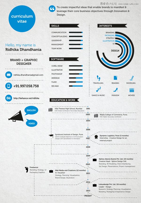 精选国外创意风格的个人简历设计欣赏 - 设计欣