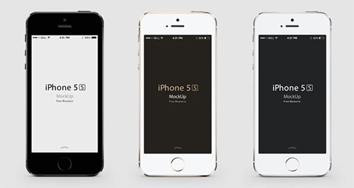 金色版iPhone 5S和iPhone 5C的PSD模型素材