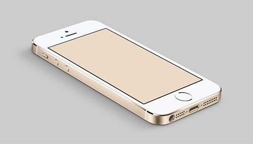 金色版iPhone 5S和iPhone 5C的PSD模型素材