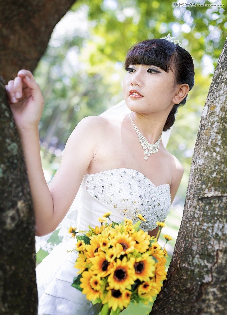 Photoshop调出穿婚纱新娘梦幻紫色调