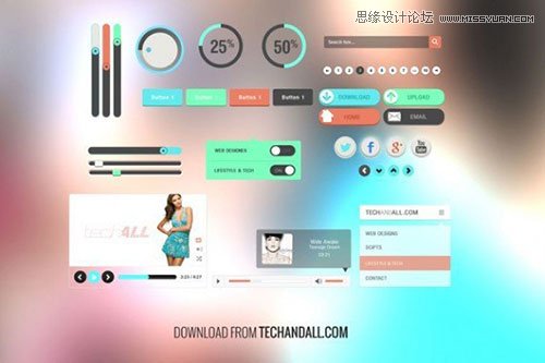 82个精品扁平化设计的免费UI素材