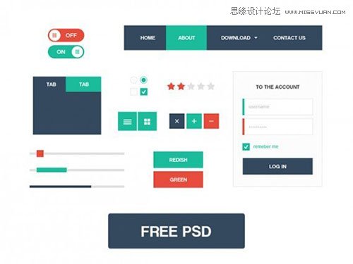 82个精品扁平化设计的免费UI素材
