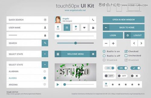82个精品扁平化设计的免费UI素材