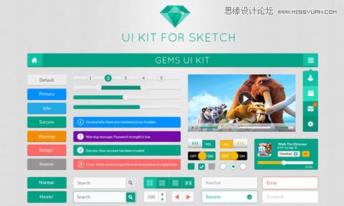 82个精品扁平化设计的免费UI素材