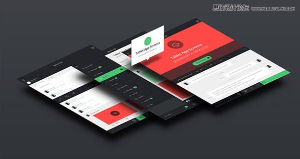 001-tablet-app-screens-mock-up-presentation 一些方便你设计工作的免费PSD素材