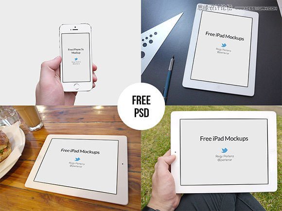 free_ipad_iphone_5s_mockups 一些方便你设计工作的免费PSD素材