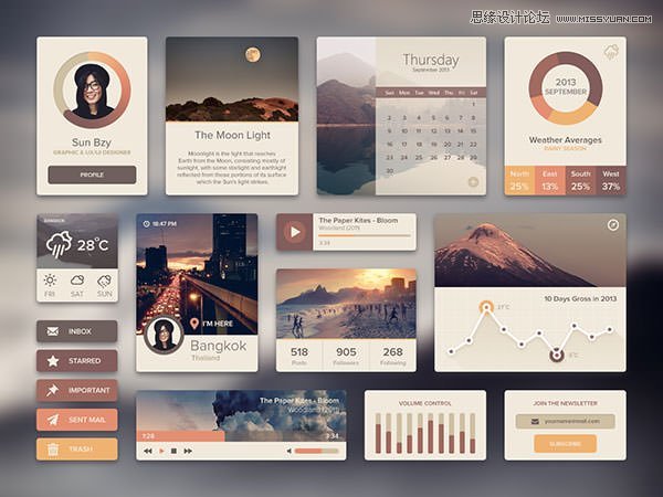 UI_Kit_RainySeason 一些方便你设计工作的免费PSD素材