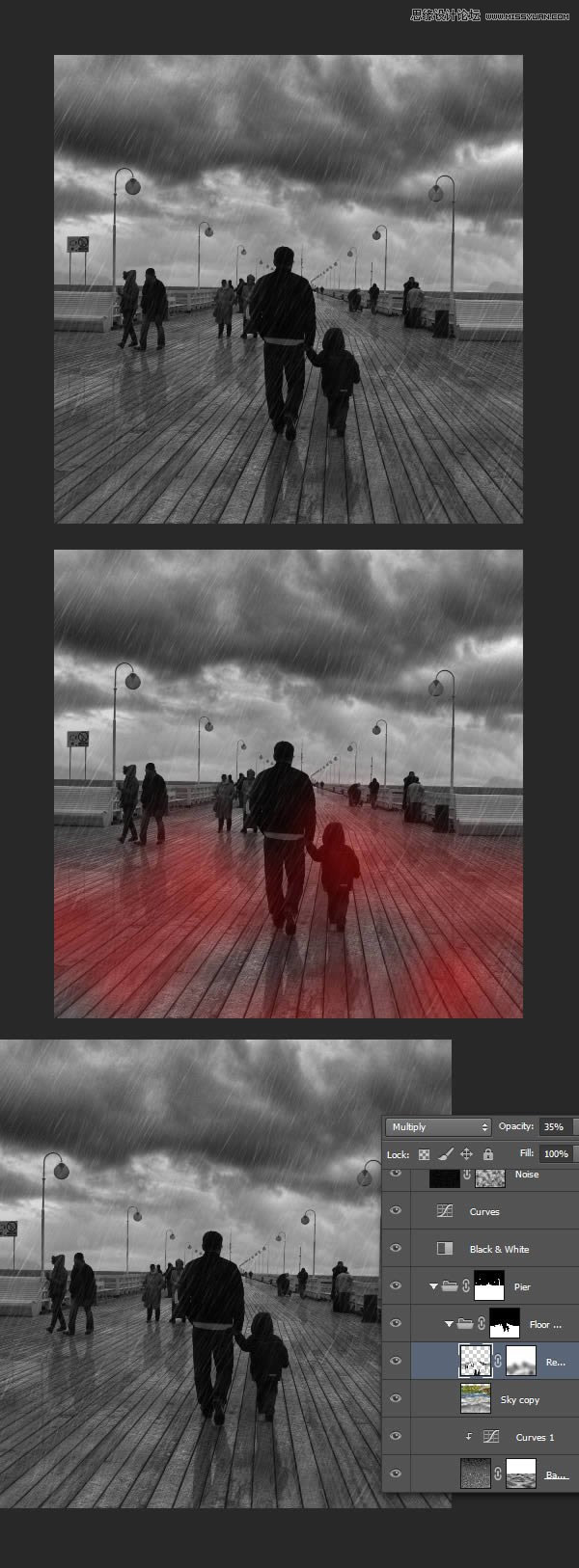 Photoshop制作逼真生动的的下雨效果图