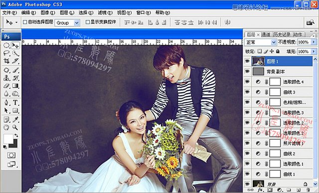 Photoshop随心所欲给婚纱照片换背景