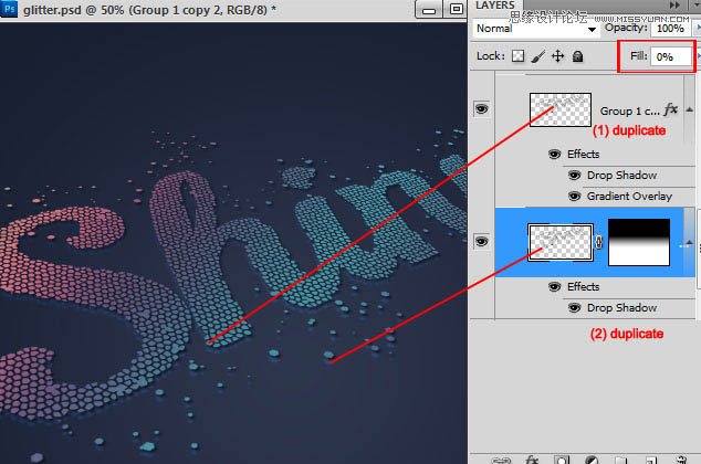 Photoshop制作由圆点组成的彩色艺术字教程