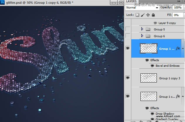 Photoshop制作由圆点组成的彩色艺术字教程