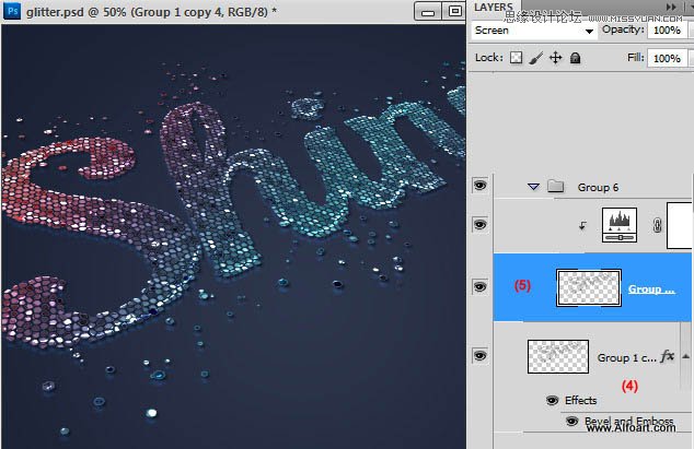 Photoshop制作由圆点组成的彩色艺术字教程