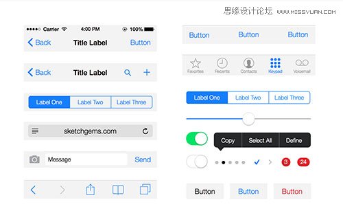 20套免费大气的iOS7风格UI设计元素