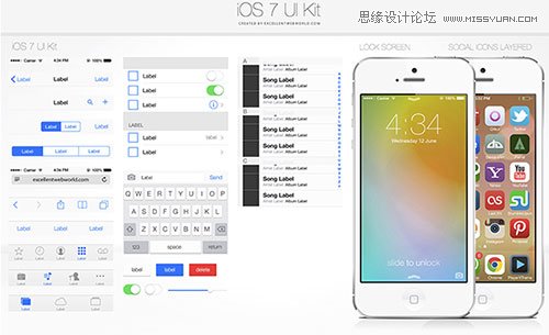 20套免费大气的iOS7风格UI设计元素