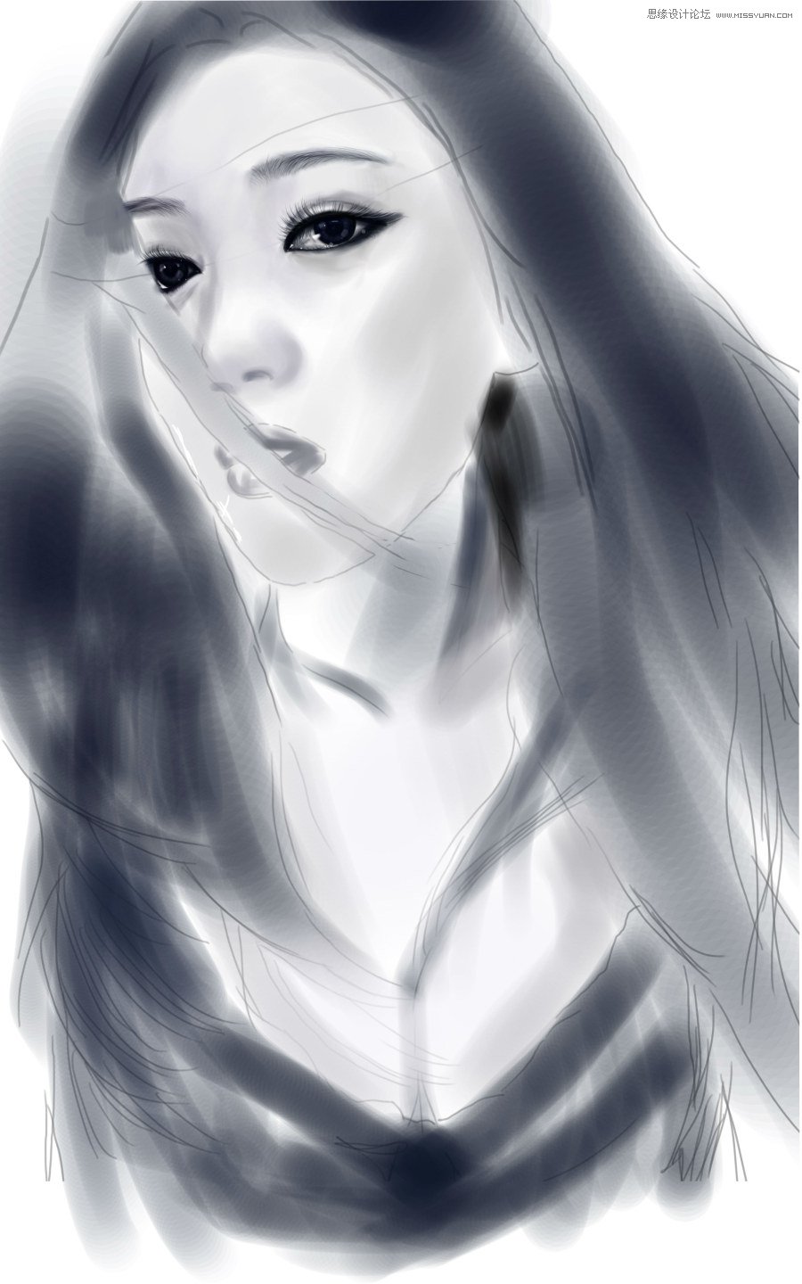 Photoshop绘制美丽的CG少女教程