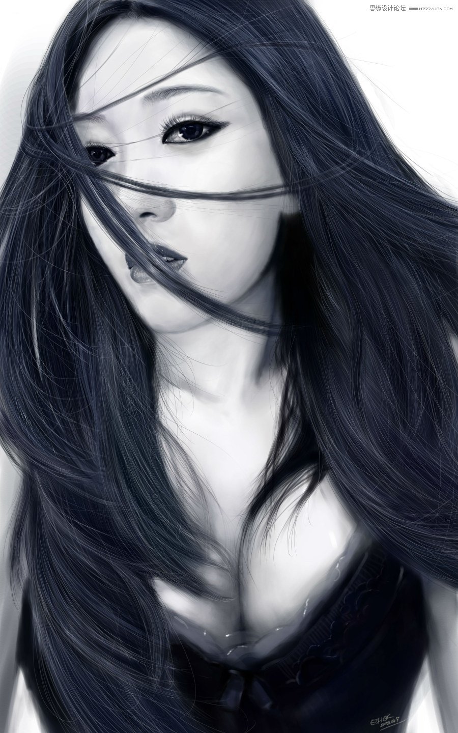 Photoshop绘制美丽的CG少女教程