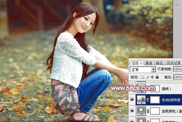 Photoshop调出外景美女甜美的暖色效果
