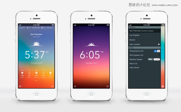 49款优秀的天气类APP界面设计欣赏 - 思缘教程
