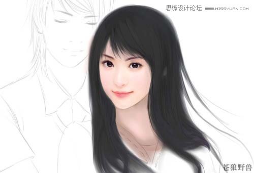 Painter结合数位板绘制漂亮的卡通情侣
