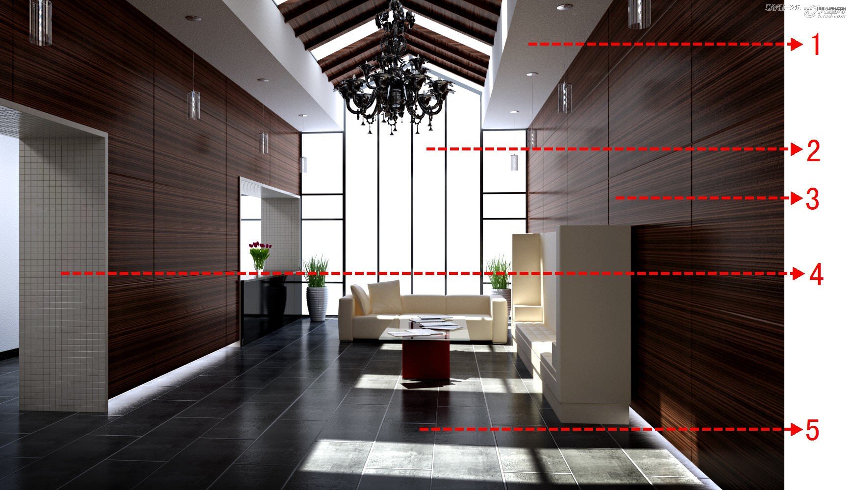 【技巧】3dsmax制作接待厅阳光表现实例教程-第16张图片
