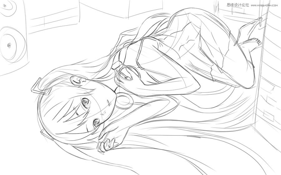 Painter绘制卡通风格的插画女孩