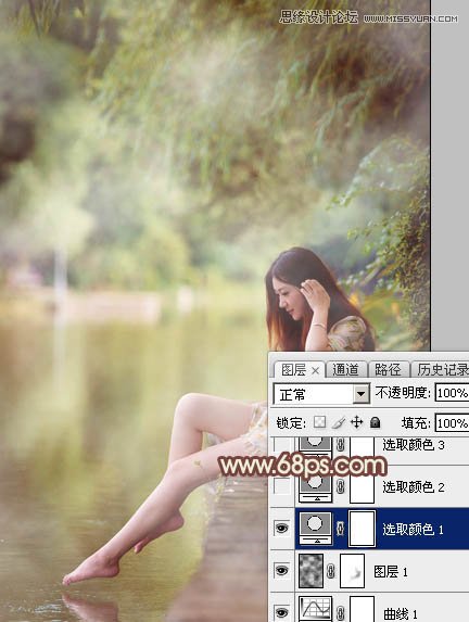 Photoshop调出江边美女唯美的淡黄肤色