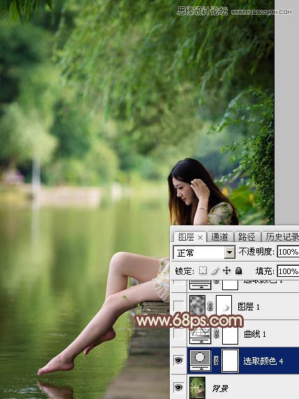 Photoshop调出江边美女唯美的淡黄肤色