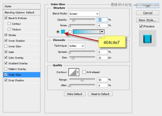 Photoshop制作蓝色绚丽的霓虹效果字体