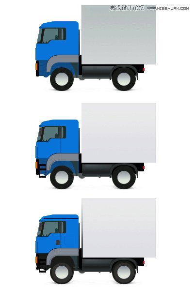 Photoshop绘制矢量风格的小货车图标 - 专业的