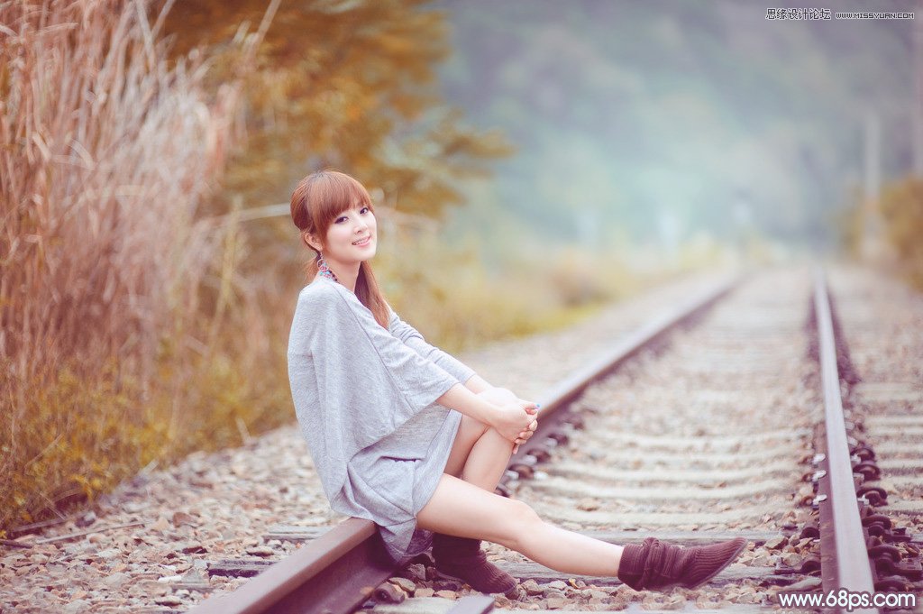 Photoshop调出果子美女照片唯美的淡红效果