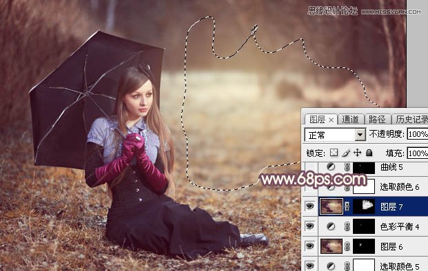 Photoshop调出外景女孩唯美的暖色调