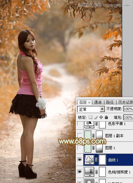 Photoshop调出人像照片秋季淡黄色调