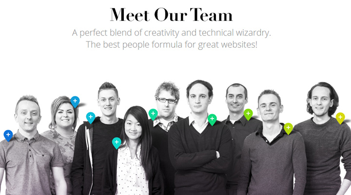 [网页界面] 创意惊人的团队成员展示页面设计欣