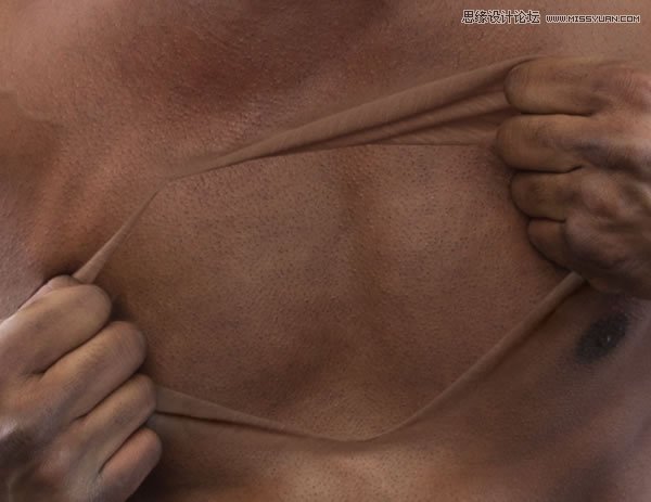 Photoshop合成超酷的男人撕开胸部皮肤