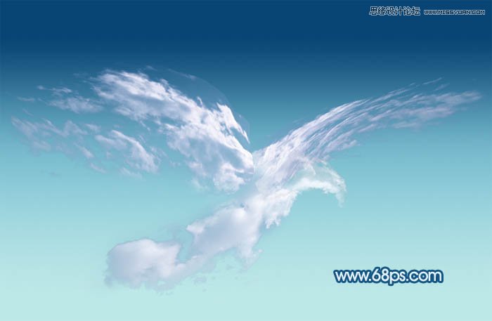 Photoshop制作云彩组成的雄鹰效果图