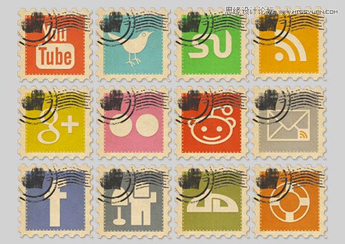 扁平化图标 icon 25套复古风的扁平化风格免费图标素材