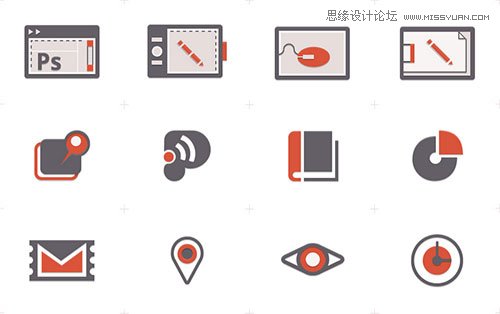 扁平化图标 icon 25套复古风的扁平化风格免费图标素材