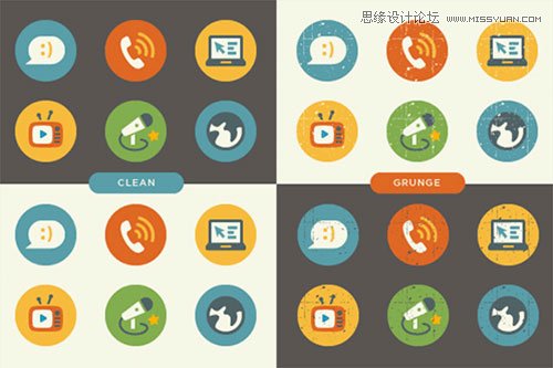扁平化图标 icon 25套复古风的扁平化风格免费图标素材