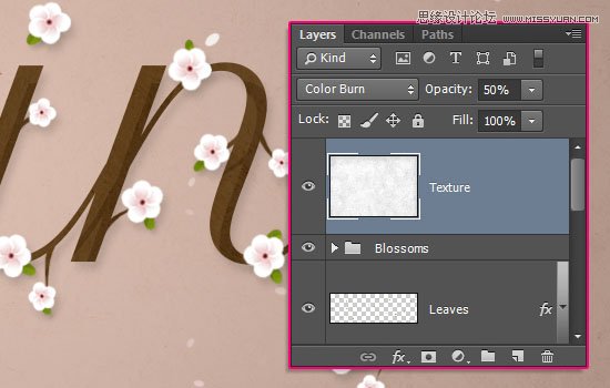 Photoshop制作时尚大气的花朵艺术字教程
