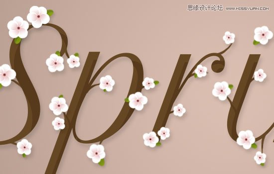 Photoshop制作时尚大气的花朵艺术字教程