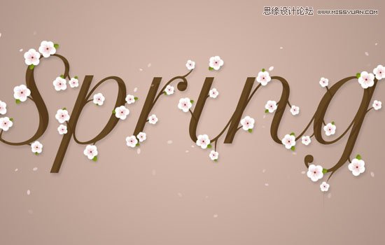 Photoshop制作时尚大气的花朵艺术字教程