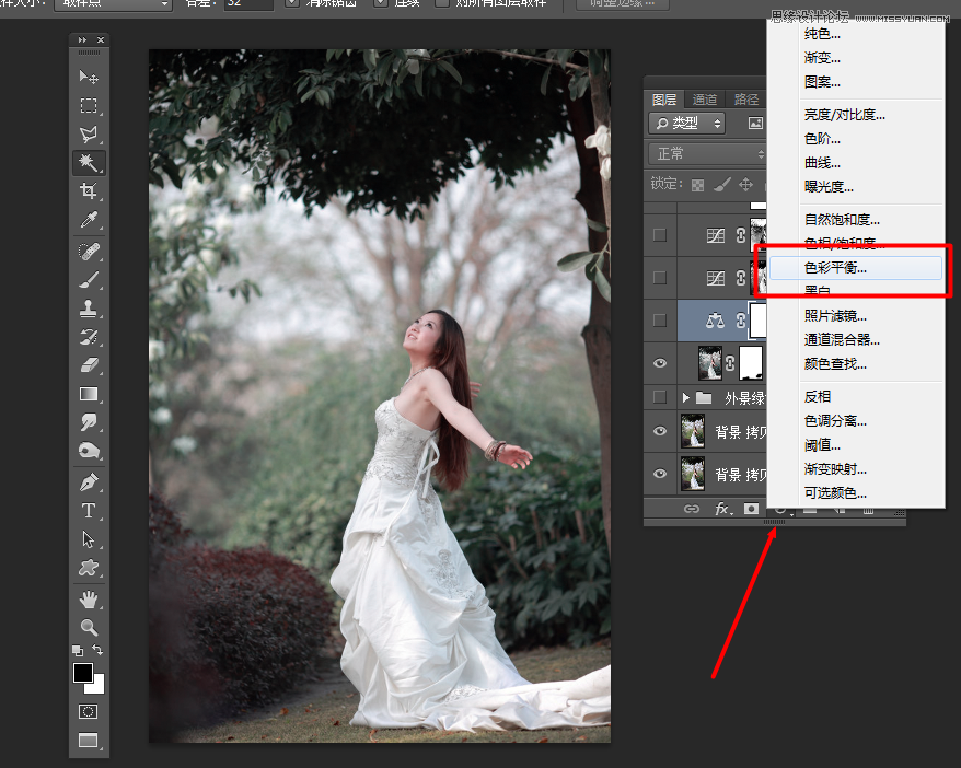 Photoshop调出外景婚片复古怀旧效果图