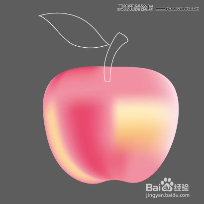 Illustrator网格工具制作逼真的红苹果教程