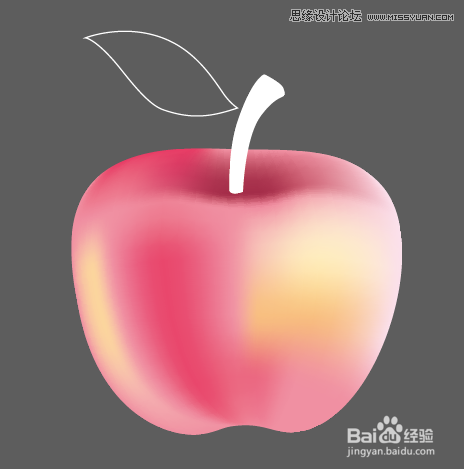 Illustrator网格工具制作逼真的红苹果教程