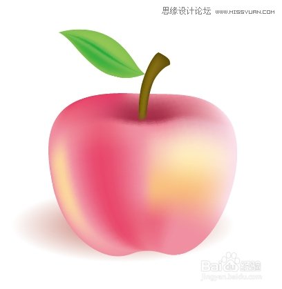 Illustrator网格工具制作逼真的红苹果教程
