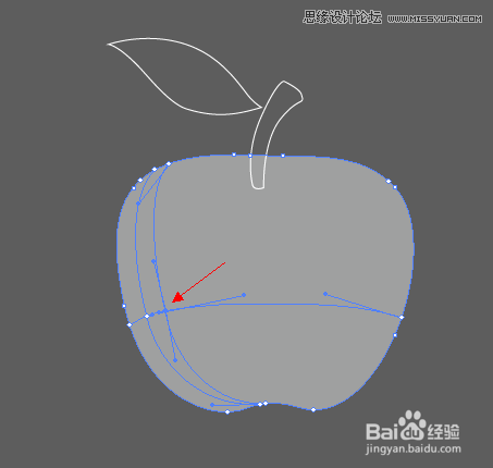 Illustrator网格工具制作逼真的红苹果教程