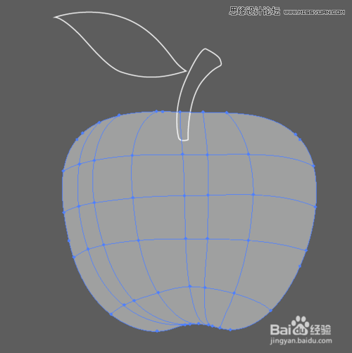 Illustrator网格工具制作逼真的红苹果教程