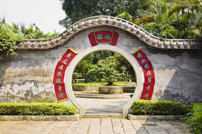 Photoshop把乱七八糟的拱门美化处理